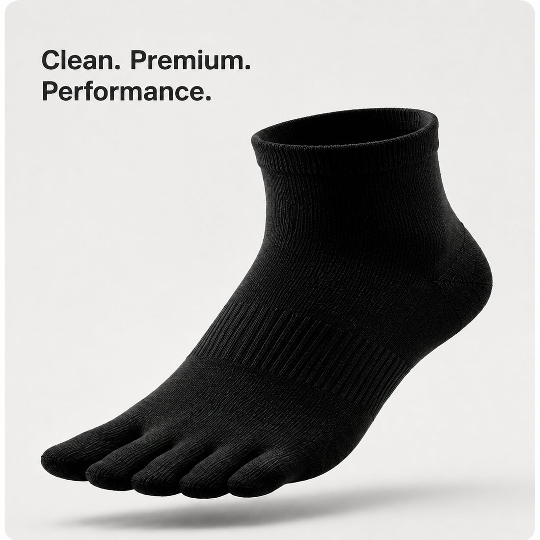 CoolMax Performance Socks — Black studio shot, side profile